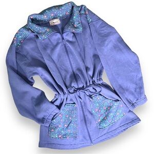 Lilac Vintage Floral Zip Up Cardigan Sweater